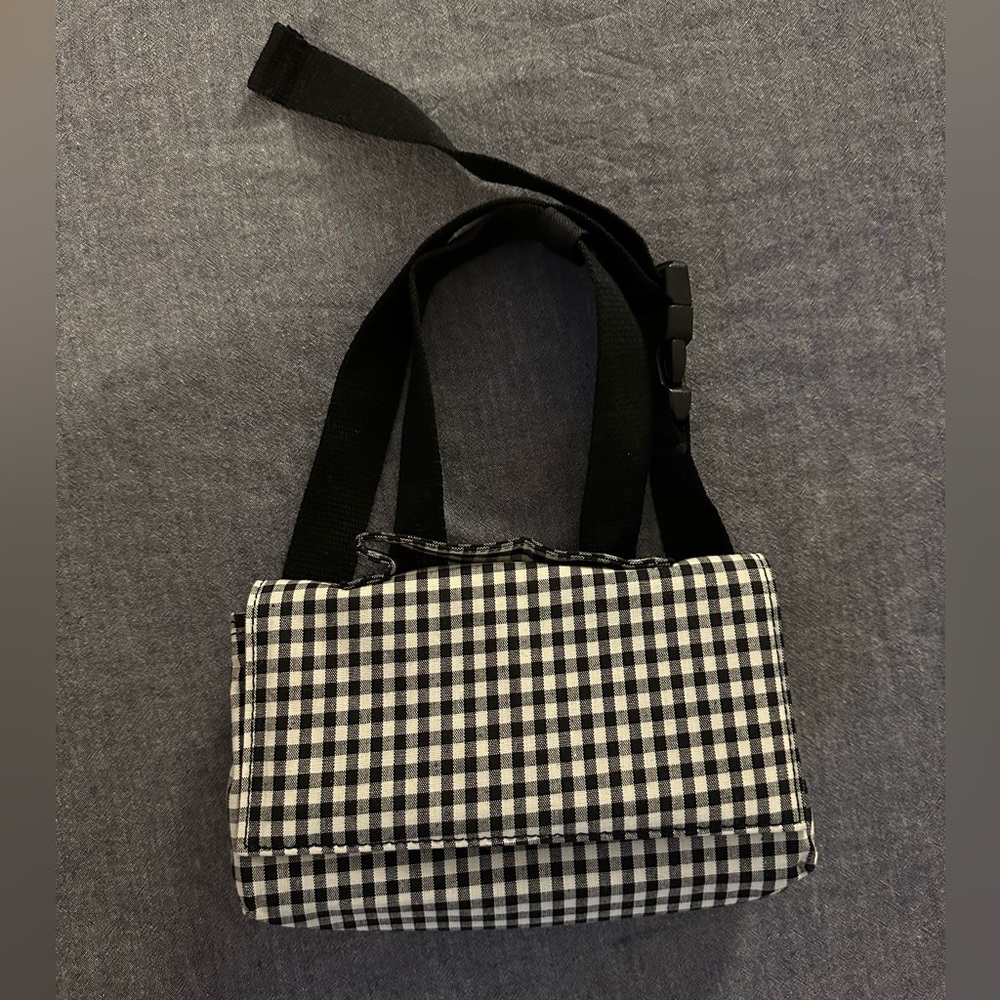 Black and White Gingham Belt Bag